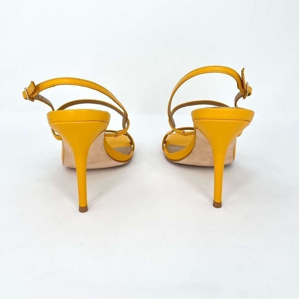Reformation Isabelle Strappy Stiletto Heel Sandals Yellow Leather, Sz 6 - Picture 3 of 6